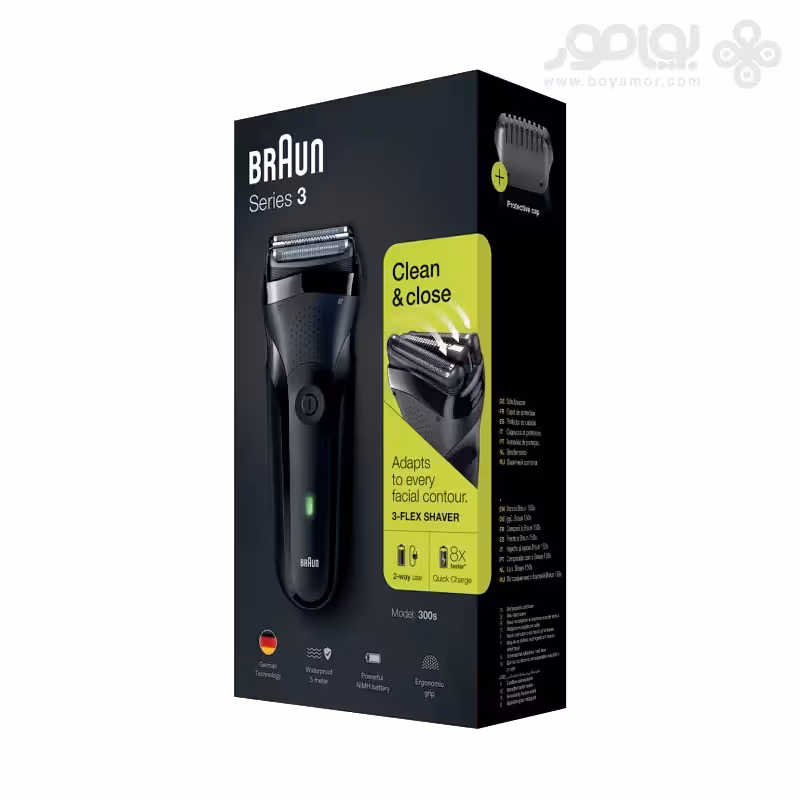 ریش تراش براون سری 3 مدل 300S - بسته بندی مقوایی با آسیب دیدگی بسیار جزئی