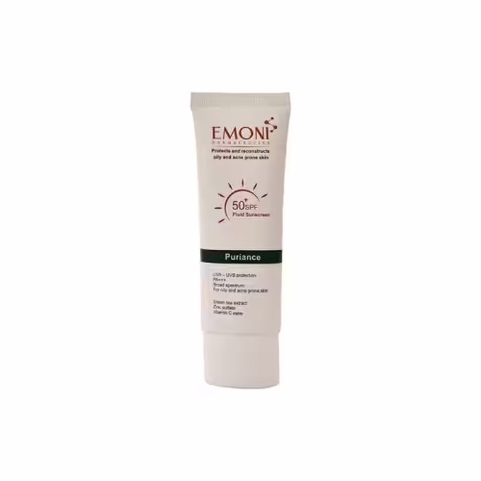 کرم ضد آفتاب فلوئید بی‌رنگ امونی مدل پیورینس SPF50 | مناسب پوست چرب و حساس