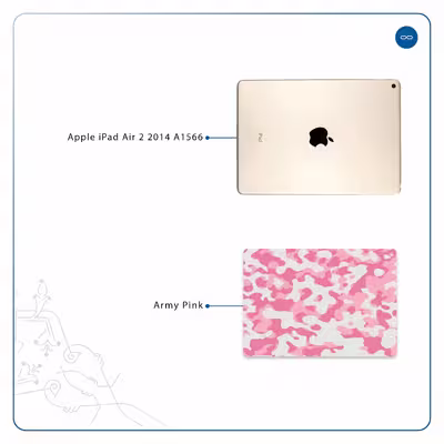 برچسب پوششی ماهوت مدل Army-Pink مناسب برای تبلت اپل iPad Air 2 2014 A1566