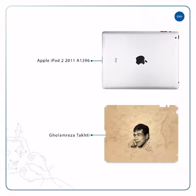 برچسب پوششی ماهوت مدل Gholamreza Takhti مناسب برای تبلت اپل iPad 2 2011 A1396