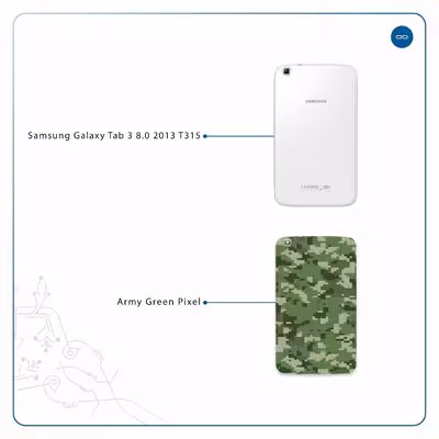 برچسب پوششی ماهوت مدل Army-Green-Pixel مناسب برای تبلت سامسونگ Galaxy Tab 3 8.0 2013 T315