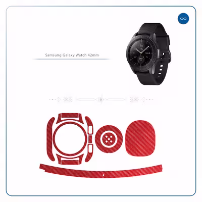 برچسب ماهوت طرح Red-Fiber مناسب برای ساعت هوشمند سامسونگ Galaxy Watch 42mm
