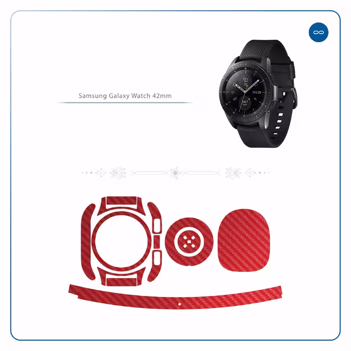 برچسب ماهوت طرح Red-Fiber مناسب برای ساعت هوشمند سامسونگ Galaxy Watch 42mm