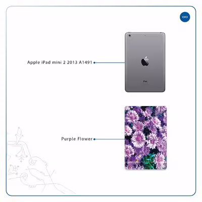 برچسب پوششی ماهوت مدل Purple-Flower مناسب برای تبلت اپل iPad mini 2 2013 A1491