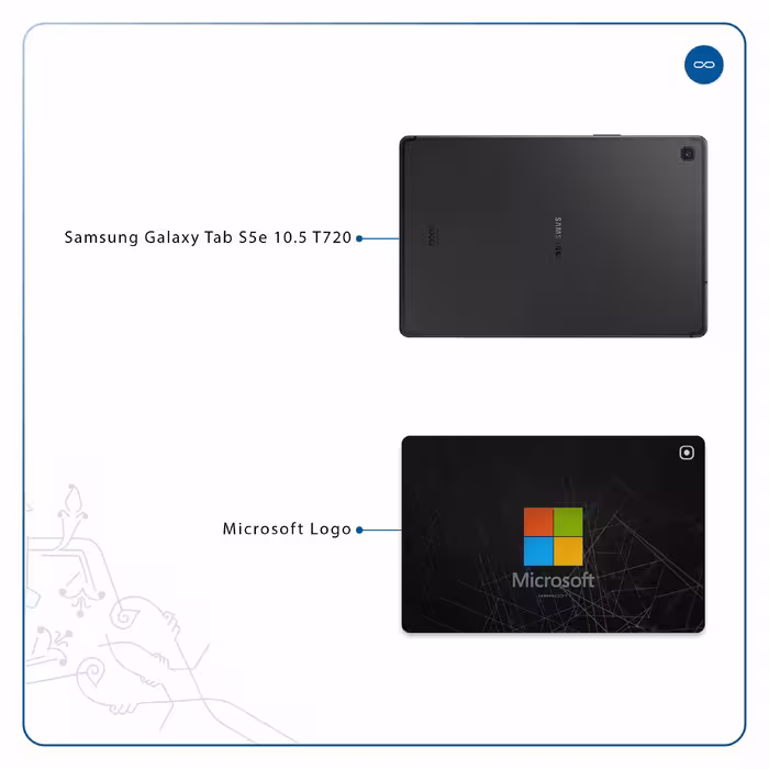برچسب پوششی ماهوت مدل Microsoft-Logo مناسب برای تبلت سامسونگ Galaxy Tab S5e 10.5 2019 T720