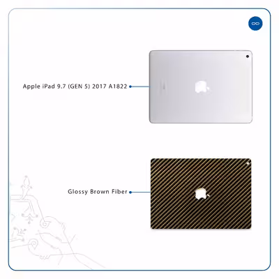 برچسب پوششی ماهوت مدل Glossy-Brown-Fiber مناسب برای تبلت اپل iPad 9.7 (GEN 5) 2017 A1822