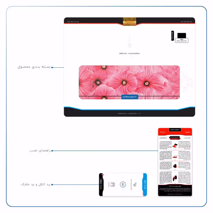 برچسب پوششی ماهوت مدل Pink-Flower مناسب برای تبلت اپل iPad 9.7 (GEN 5) 2017 A1822