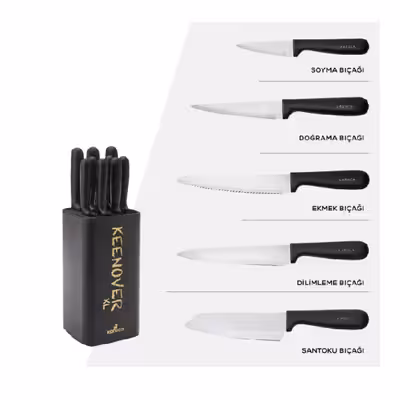 سرویس چاقو آشپزخانه 10 پارچه کاراجا مدل keenover xl