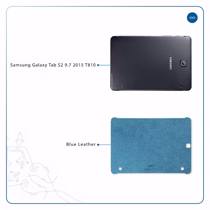 برچسب پوششی ماهوت مدل Blue-Leather مناسب برای تبلت سامسونگ Galaxy Tab S2 9.7 2015 T810