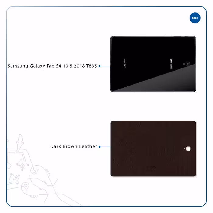 برچسب پوششی ماهوت مدل Dark-Brown-Leather مناسب برای تبلت سامسونگ Galaxy Tab S4 10.5 2018 T835