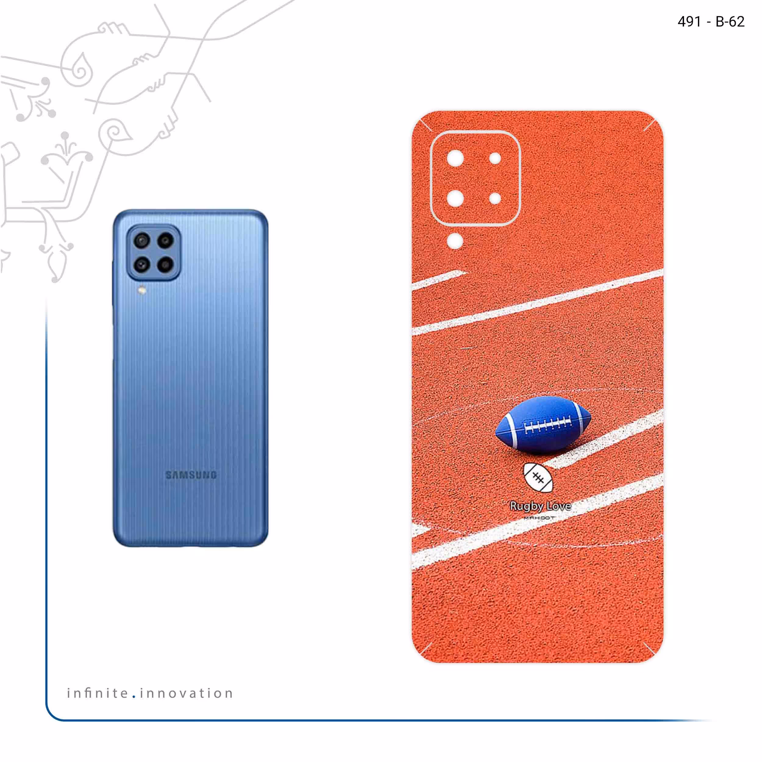 برچسب پوششی ماهوت مدل Rugby football مناسب برای گوشی موبایل سامسونگ Galaxy M22