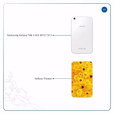 برچسب پوششی ماهوت مدل Yellow-Flower مناسب برای تبلت سامسونگ Galaxy Tab 3 8.0 2013 T311