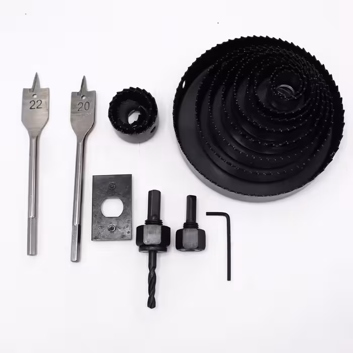 مته گرد بر چوب مدل بلک بول کد YP-CHOOB-MDF-018 سایز 19-127 میلیمتر مجموعه 18 عددی