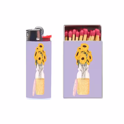 فندک مدل گل  کد 773 به همراه کبریت