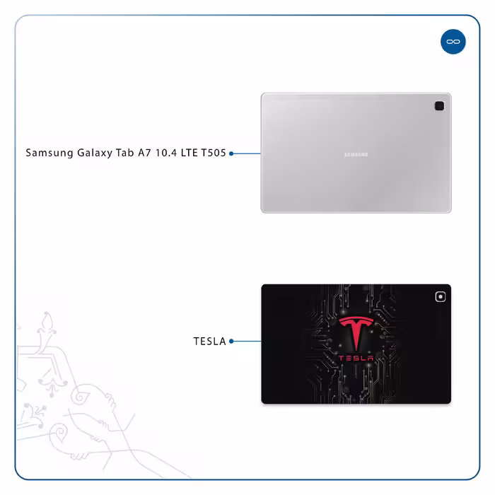 برچسب پوششی ماهوت مدل TESLA مناسب برای تبلت سامسونگ Galaxy Tab A7 10.4 LTE 2020 T505