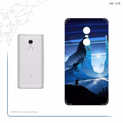 برچسب پوششی ماهوت مدل Blue Mountains Digital Art مناسب برای گوشی موبایل شیائومی Redmi Note 4