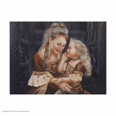 تابلو نقاشی رنگ روغن مدل مادر و کودک کد 4