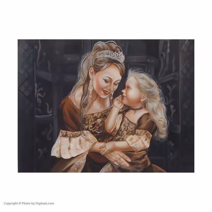 تابلو نقاشی رنگ روغن مدل مادر و کودک کد 4