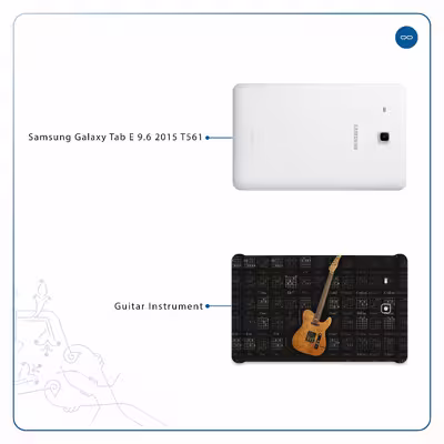 برچسب پوششی ماهوت مدل Guitar-Instrument مناسب برای تبلت سامسونگ Galaxy Tab E 9.6 2015 T561