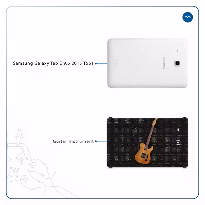 برچسب پوششی ماهوت مدل Guitar-Instrument مناسب برای تبلت سامسونگ Galaxy Tab E 9.6 2015 T561