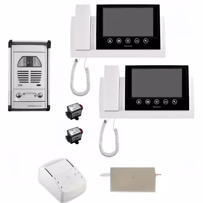 مجموعه دربازکن تصویری سیماران مدل 72TKM-VFC2D به همراه محافظ ولتاژ مانیتور