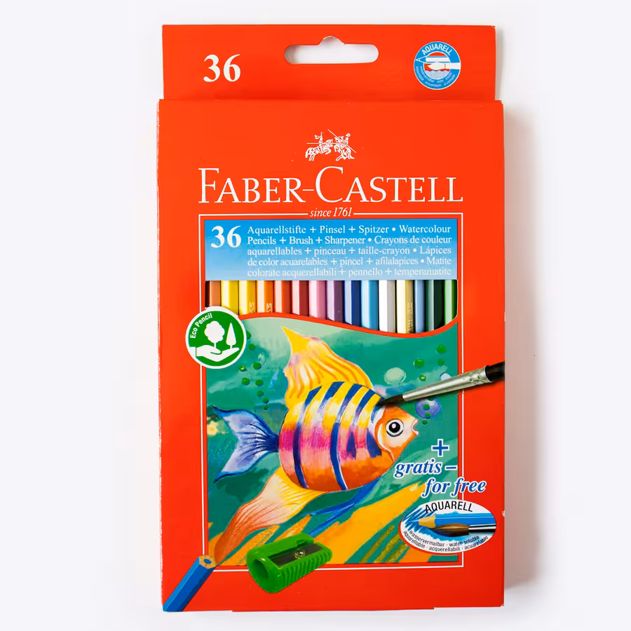 مداد رنگی 36 رنگ فابرکاستل ماهی آبرنگی (FABER CASTELL)