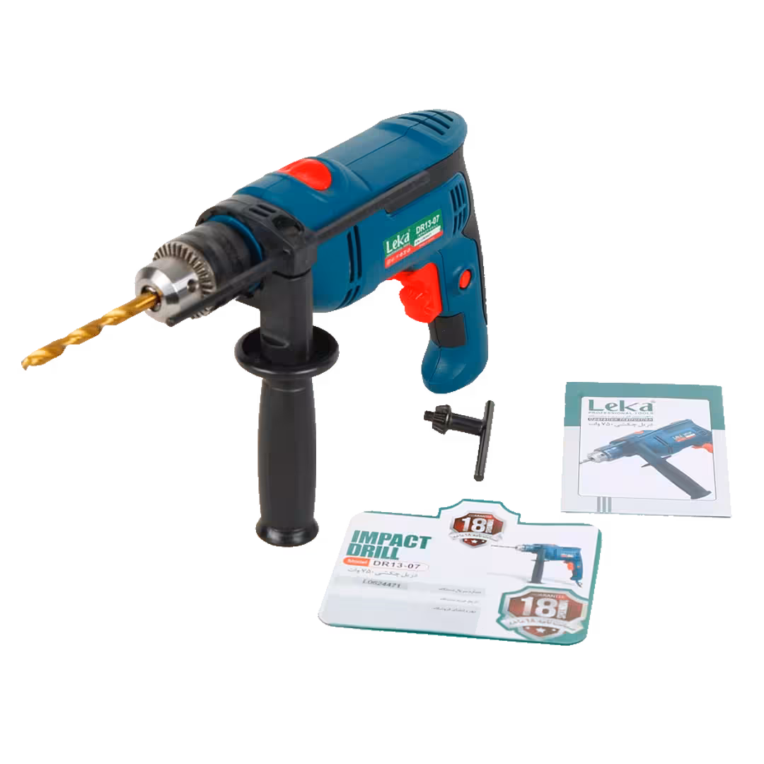 دریل دو دور ضربه‌ای 750 وات DR13-07 لکا