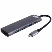 هاب 6 پورت تایپ سی به USB3.0/HDMI/SD/Micro SD/Type-C کی نت مدل S6 K-MFCMS606
