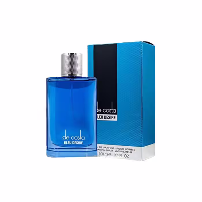 عطر ادکلن مردانه فراگرنس ورد دانهیل دیزایر آبی فرگرنس ورد د کاستا بلو دیزایر ادوپرفیوم (Fragrance Dunhill Desire Blue) Fragrance World De costa Bleu Desire – Desire Blue Alfred Dunhill 100ml
