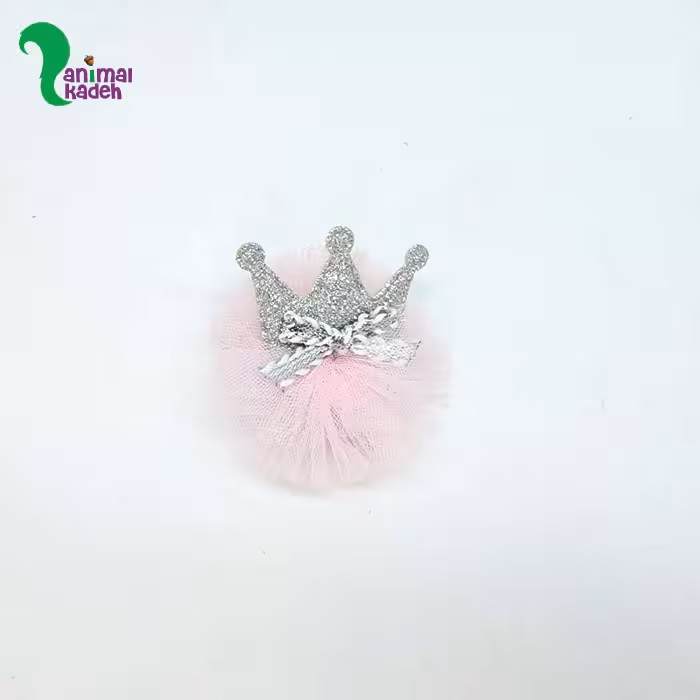 گل سر تزئینی سگ و گربه مدل تاج نقره ای