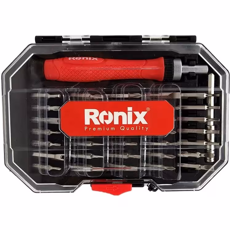 ست 37 عددی پیچ گوشتی ساعتی جغجغه ای رونیکس مدل HR-2719