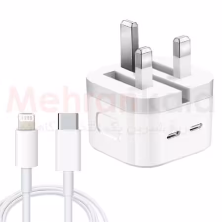 شارژر 35 وات اپل مدل Dual Port USB-C به همراه کابل شارژ