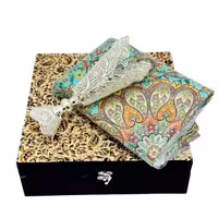 ست هدیه اداری گلدان ملیله کاری سایز بزرگ و ترمه