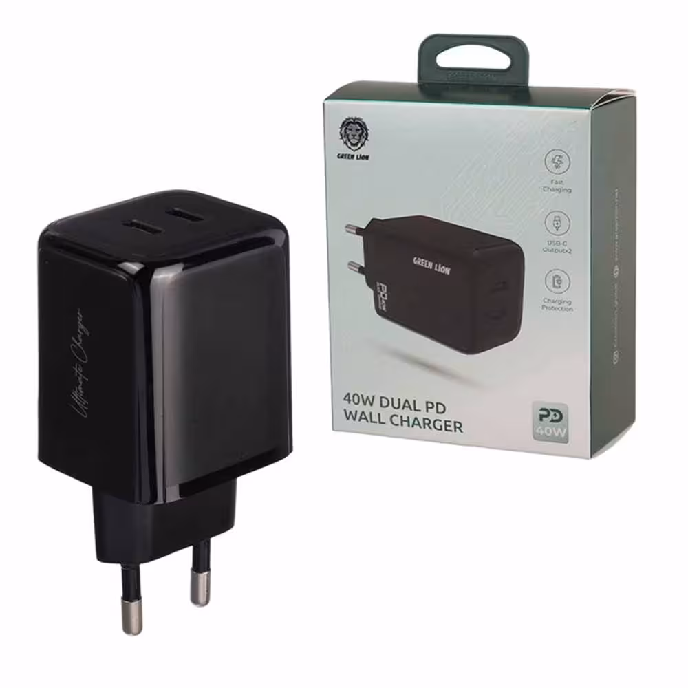 شارژر دیواری 40 وات برند گرین لاین GNPD40WEDWCBK PD 3A