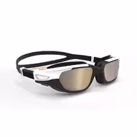 عینک شنا نابایجی – دکتلون Nabaiji Swimming Goggles – Large Size – Black/Beige/White – Mirrored Glass – Spirit