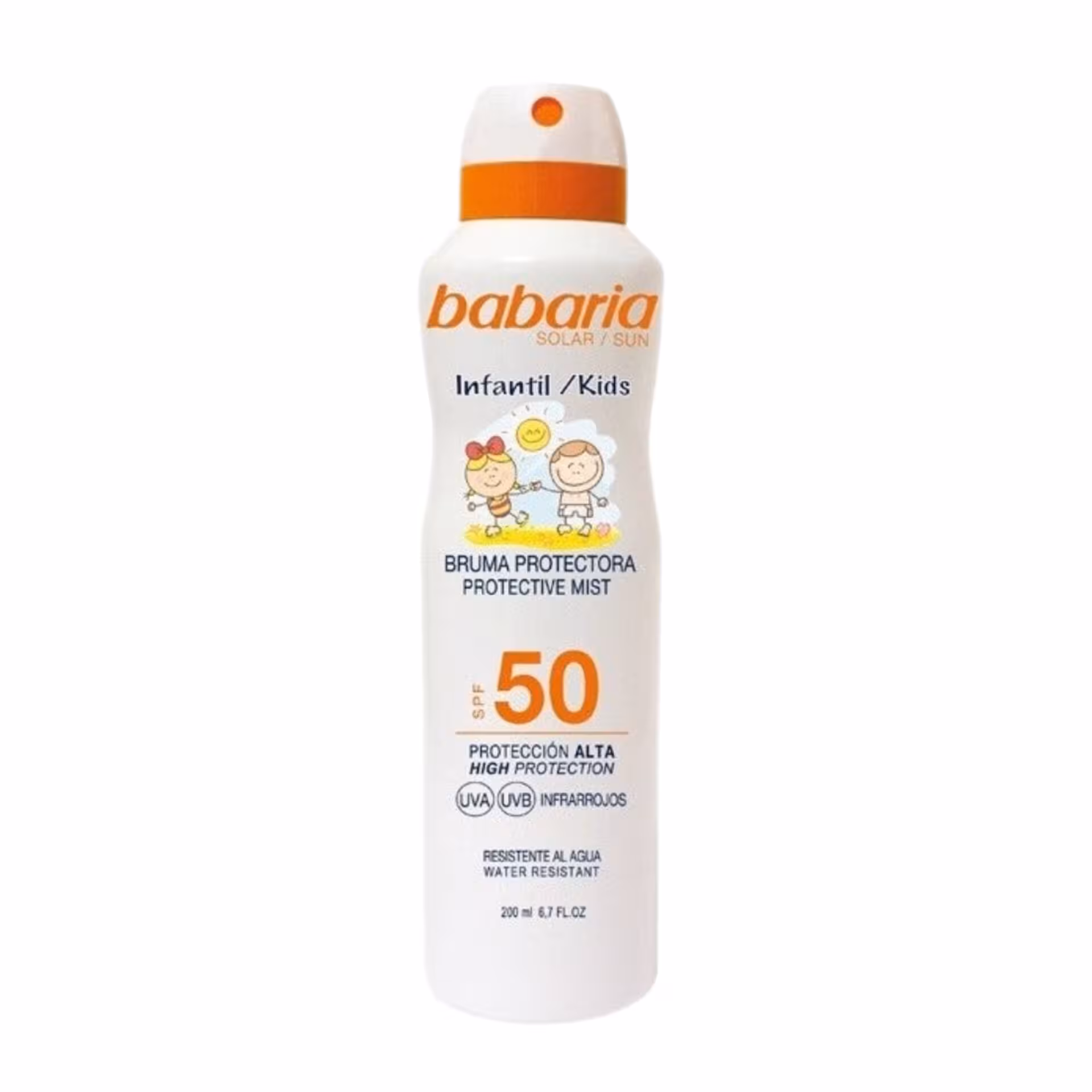 اسپری مه‌پاش ضدآفتاب کودک باباریا SPF50 حجم 200 میل اورجینال | محافظت ملایم و سبک برای پوست حساس کودکان