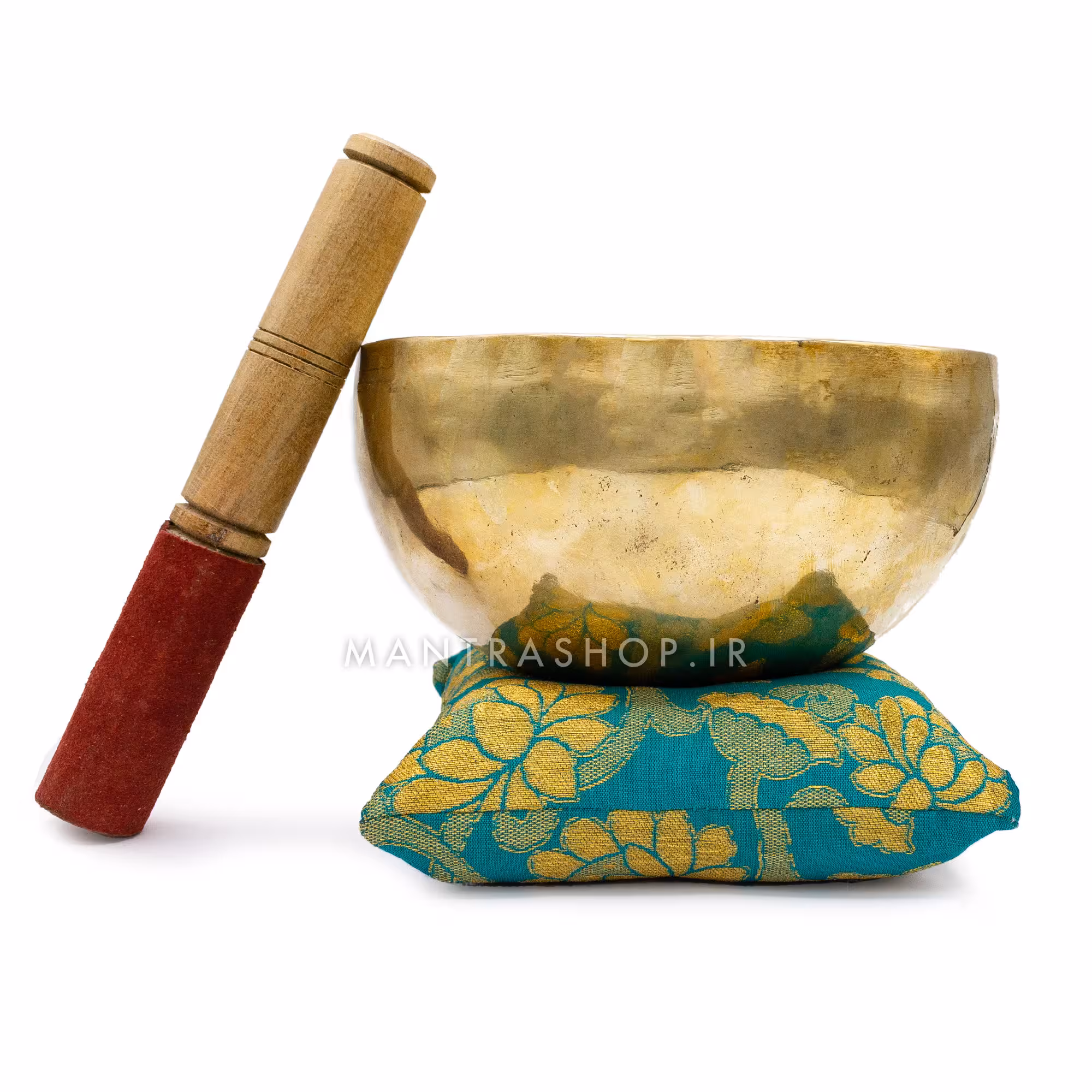 ست کاسه تبتی دست ساز اصل مدل طلایی براق قطر دهانه 17.5 سانتی متر