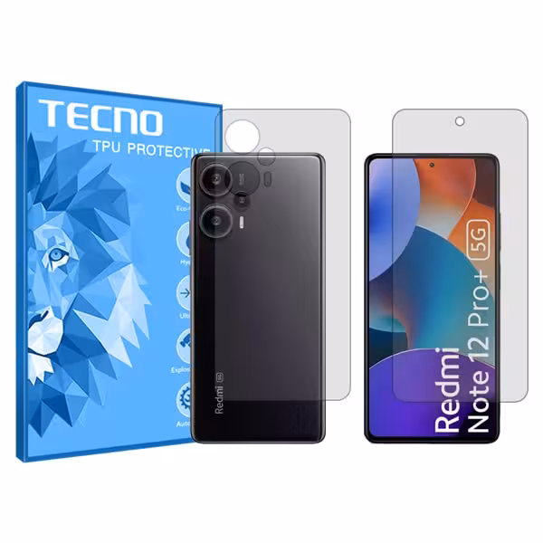 گلس صفحه نمایش و پشت گوشی شیائومی Redmi Note 12 Turbo مدل هیدروژلی شفاف برند تکنو کد SS