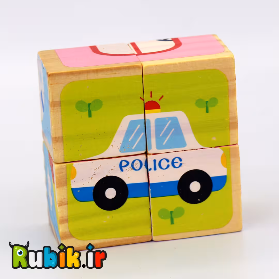 پازل مکعبی 2×2 چوبی (5طرح)