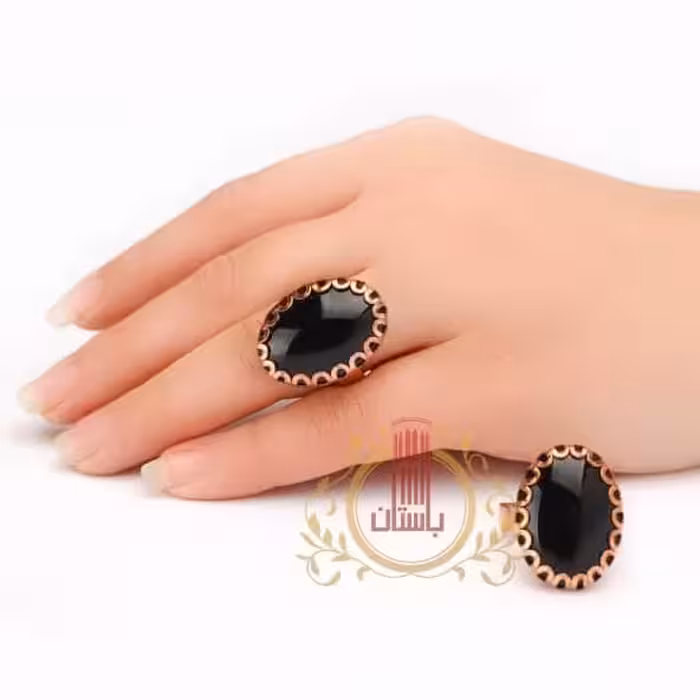 انگشتر سنگ مشکی مسی