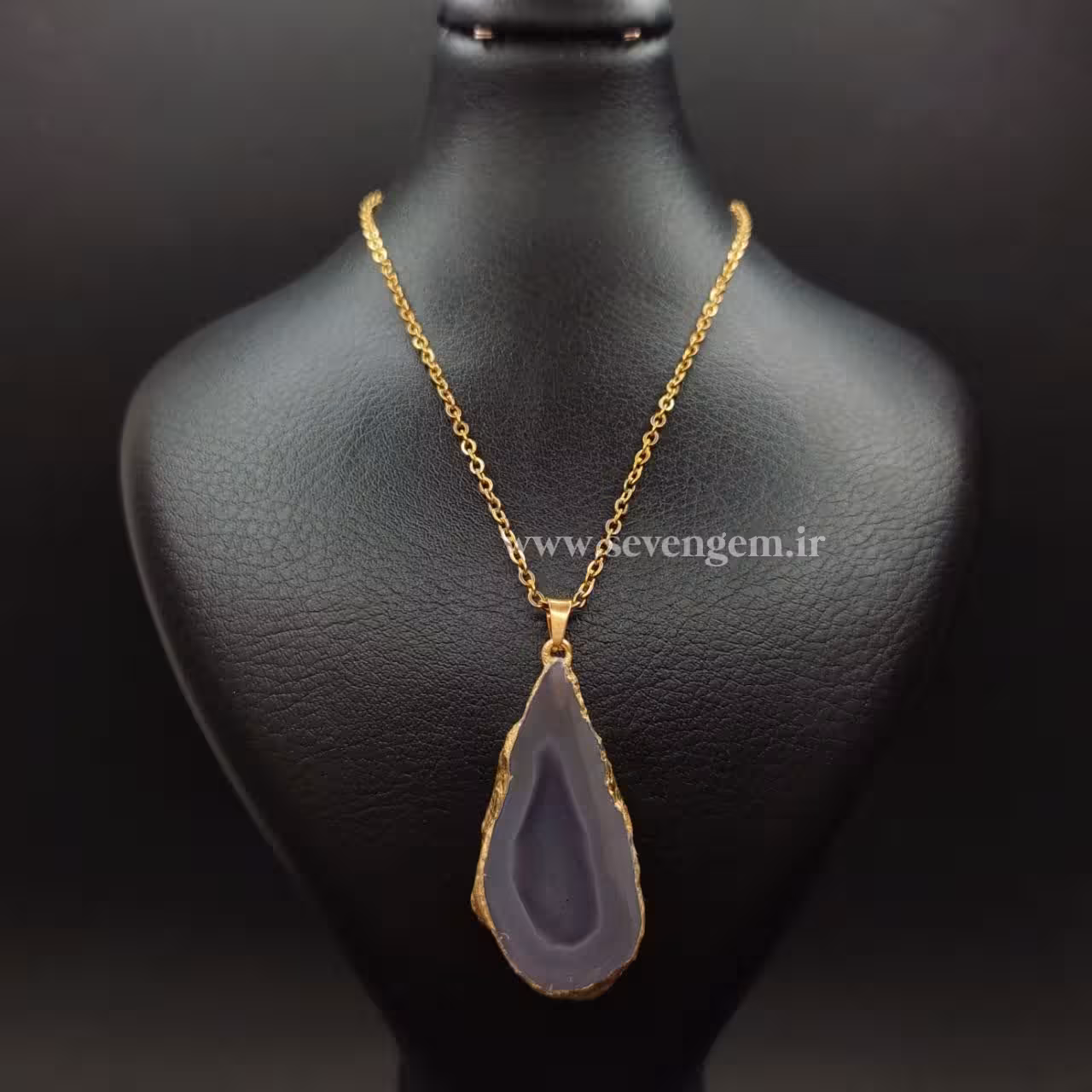 گردنبند اسلایس عقیق سلیمانی (کد716)