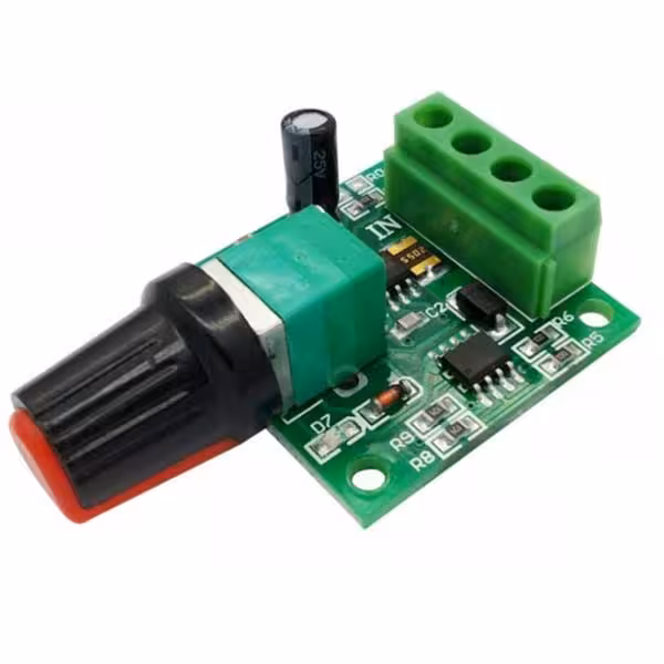 ماژول کنترل دور موتور 2 آمپر با کلید ولوم 1803B (دیمر DC)