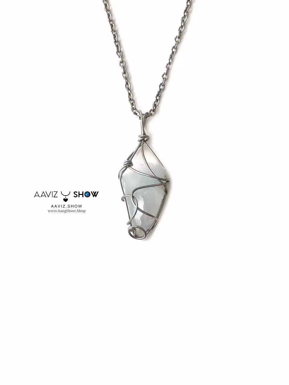 آویز سنگ آکوامارین معدنی نمونه انحصاری A1299