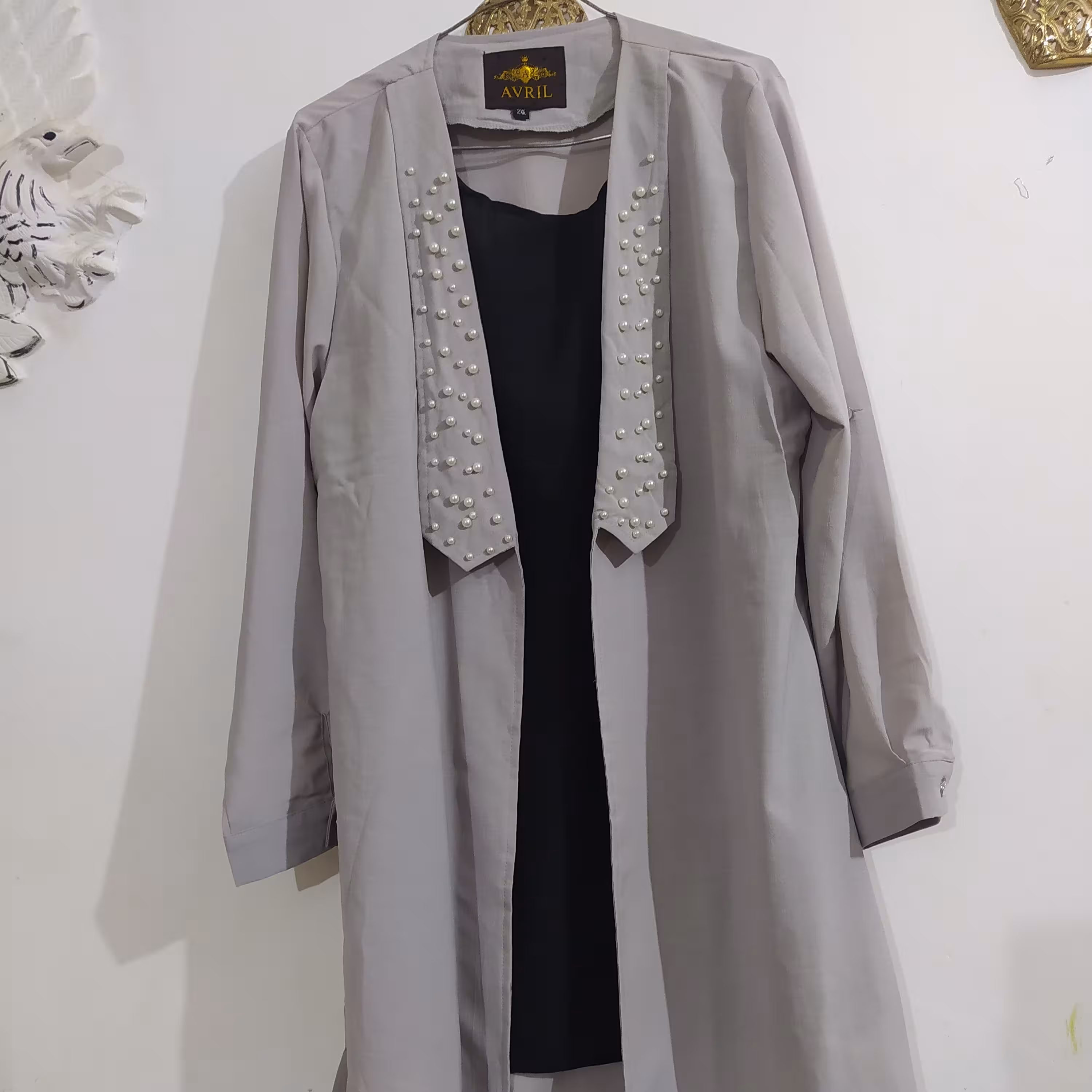 مانتو مرواریدی تابستونی بسیار خنک طوسی مناسب سایز 46تا48(خرید بالای 350 رایگانه ارسالش)
