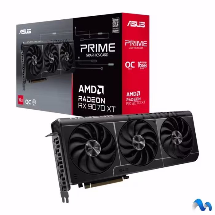 کارت گرافیک ASUS Prime مدل RX 9070 XT OC با حافظه 16 گیگابایت