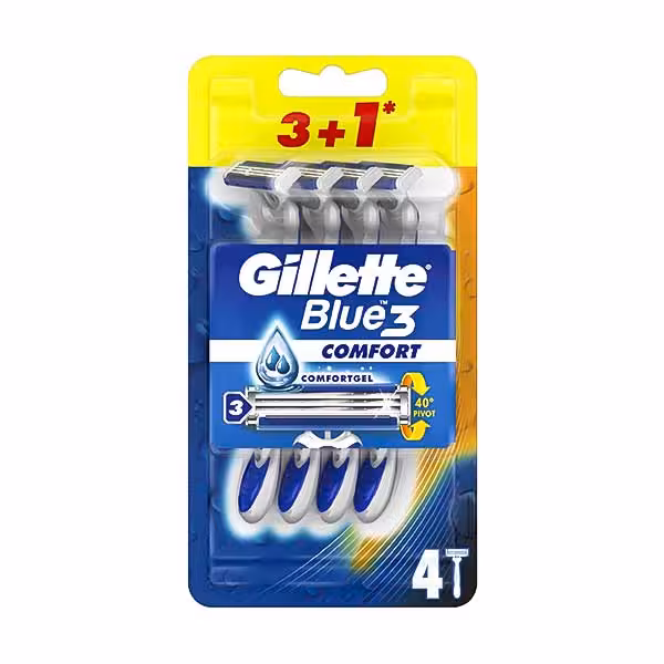 خود تراش مردانه ‏ژیلت مدل Blue 3 Comfort بسته 4 عددی