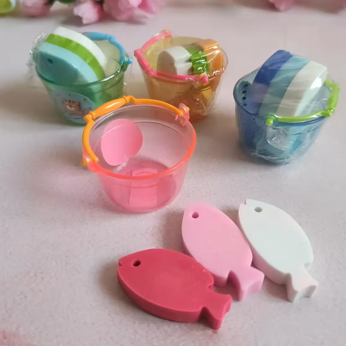 پاکن سطلی ماهی 3عددی در 4 طیف رنگی کیفیت عالی و بسیار کیوت