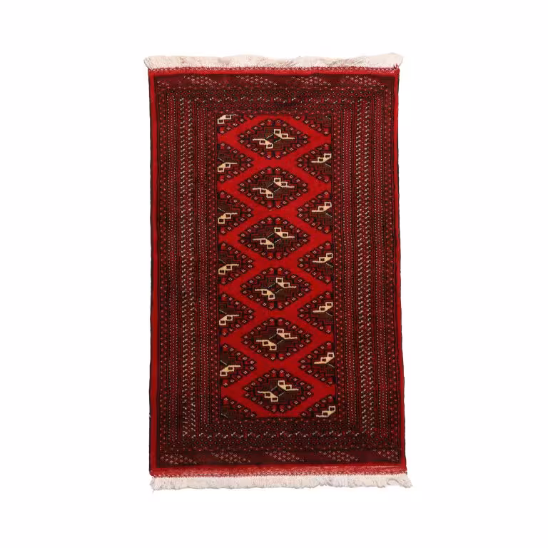 فرش قدیمی دستباف یک متری مدل ترکمن کد 4030412