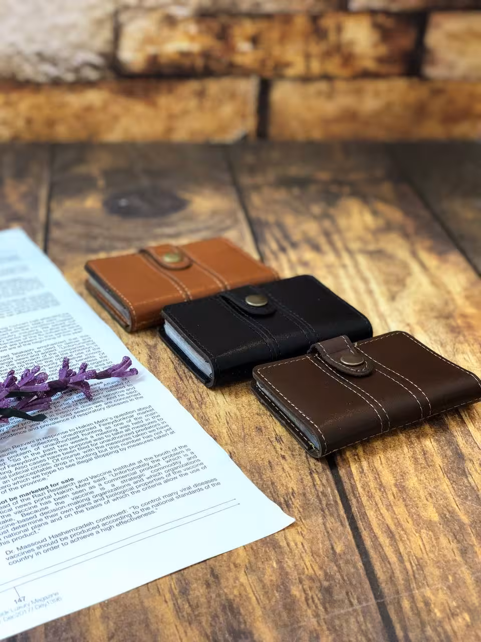 جاکارتی آلبوم دار دو دوخت چرم طبیعی