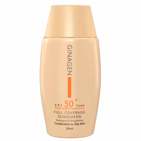 کرم ضدآفتاب SPF50 پوست چرب و مختلط کد 02 ژیناژن 50 میلی‌لیتر Ginagen
